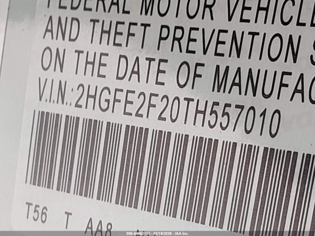 Honda Civic Lx 2026 2HGFE2F20TH557010 Image 9