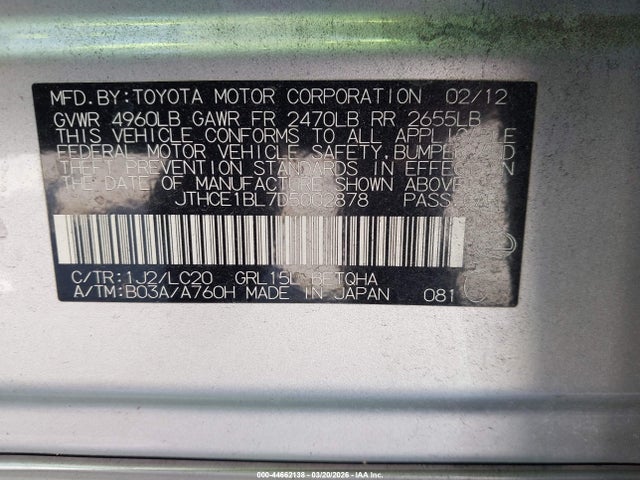 2013 LEXUS GS 350 JTHCE1BL7D5002878 Photo 8