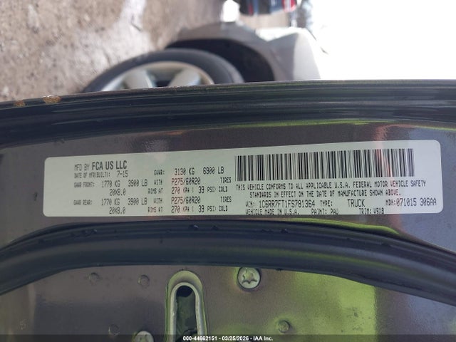 2015 RAM 1500 1C6RR7FT1FS781364 Photo 8