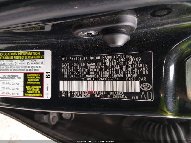 Aukcja sprzedaży 2010 Toyota Matrix S, vin: 2T1KE4EE2AC036771, numer aukcji: 44662162
