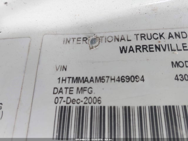 Продажа на аукционе авто 2007 International 4000 4300, vin: 1HTMMAAM57H469094, номер лота: 44662175
