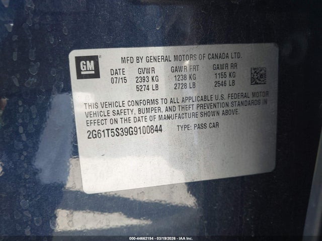 2016 CADILLAC XTS 2G61T5S39G9100844 Photo 8