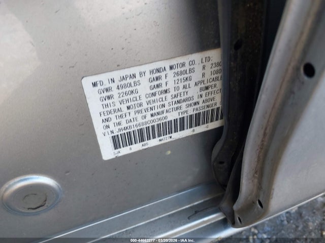 Aukcja sprzedaży 2008 Acura Rl 3.5, vin: JH4KB16688C003600, numer aukcji: 44662277