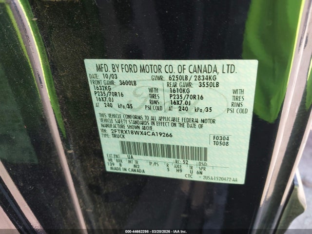 2004 FORD F-150 HERITAGE 2FTRX18WX4CA19266 Photo 8