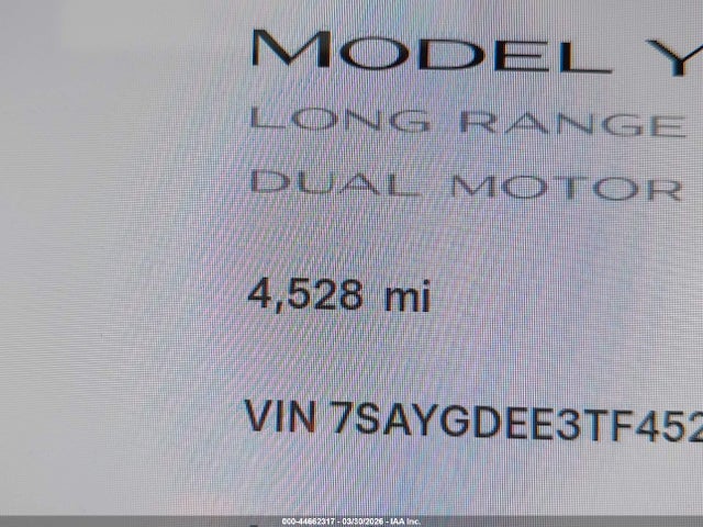 Продаж на аукціоні авто 2026 Tesla Model Y All-wheel Drive/long Range Launch Series/premium All-wheel Drive, vin: 7SAYGDEE3TF452379, номер лоту: 44662317