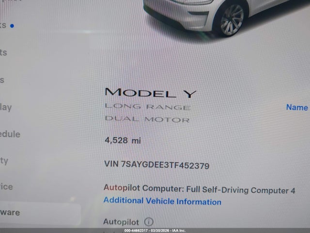 2026 TESLA MODEL Y 7SAYGDEE3TF452379 Photo 6