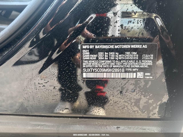 Aukcja sprzedaży 2021 Bmw X3 Xdrive30i, vin: 5UXTY5C09M9H28918, numer aukcji: 44662348