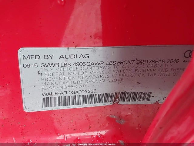 WAUFFAFL0GA003238 Audi A4 2.0t Premium