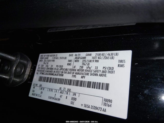 2021 FORD ESCAPE 1FMCU9J99MUA57858 Photo 8