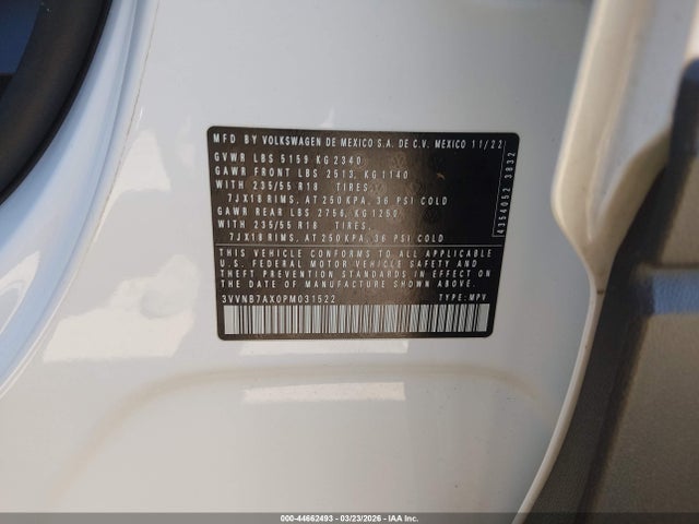 3VVNB7AX0PM031522 Volkswagen Tiguan 2.0t Se