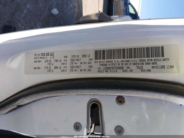 2015 Ram 1500 Tradesman მანქანა იყიდება აუქციონზე, vin: 1C6RR6KM9FS590896, აუქციონის ნომერი: 44662515