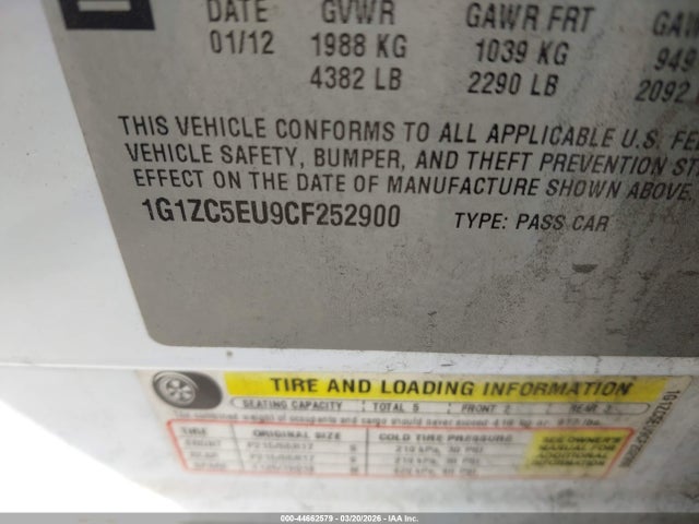 2012 CHEVROLET MALIBU 1G1ZC5EU9CF252900 Photo 8