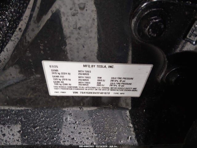 2026 TESLA MODEL Y 7SAYGDED4TF401870 Photo 8