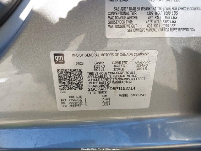 2GCPADED5P1153714 Chevrolet Silverado 1500 2wd Short Bed Rst