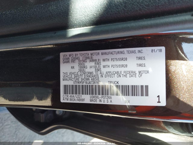 2018 TOYOTA TUNDRA 5TFAY5F10JX726167 Photo 8