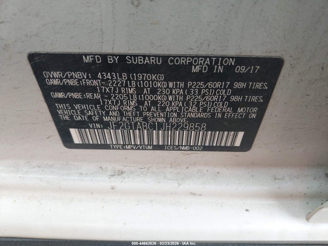 2018 SUBARU CROSSTREK JF2GTABC1JH229858 Photo 8