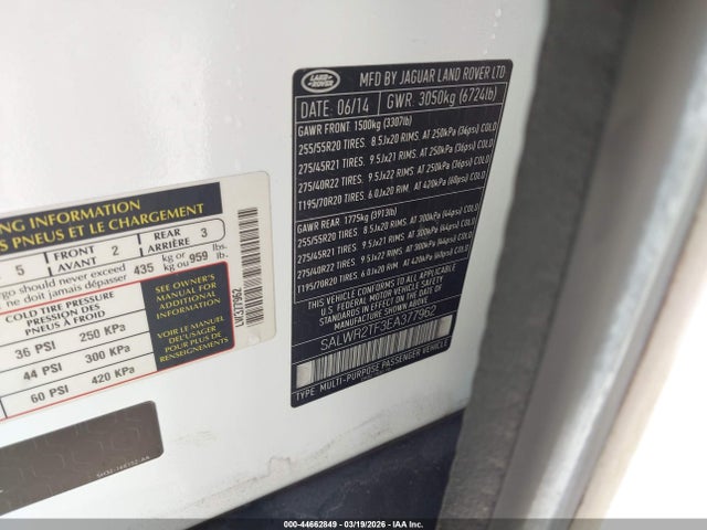 2014 LAND ROVER RANGE ROVER SPORT SALWR2TF3EA377962 Photo 8