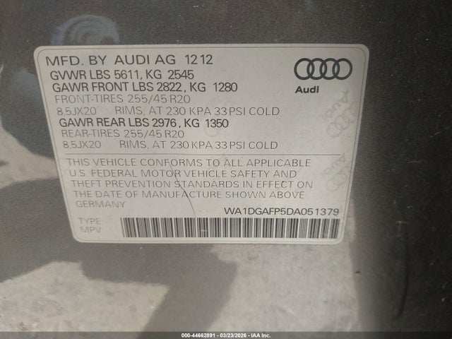 2013 AUDI Q5 WA1DGAFP5DA051379 Photo 8