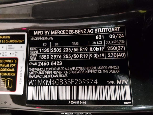 44662951 :رقم المزاد ، W1NKM4GB3SF259974 vin ، 2025 Mercedes-benz Glc 300 Suv مزاد بيع