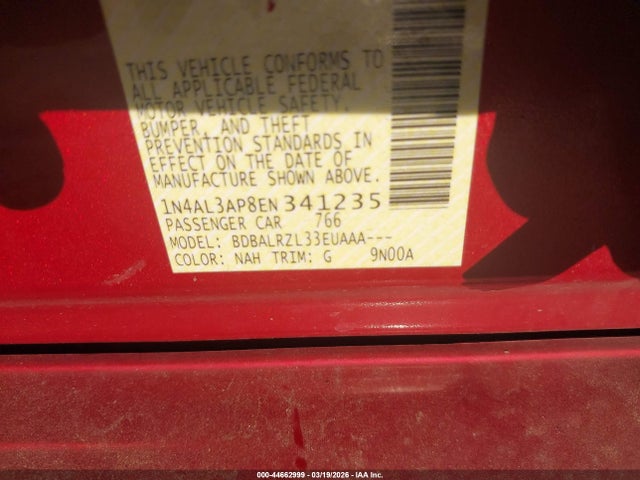 Nissan Altima 2014 1N4AL3AP8EN341235 Image 9