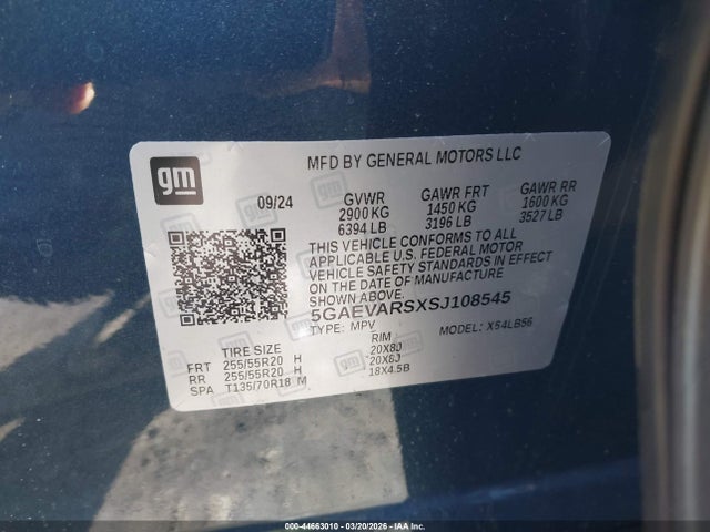 Aukcja sprzedaży 2025 Buick Enclave Preferred Fwd, vin: 5GAEVARSXSJ108545, numer aukcji: 44663010