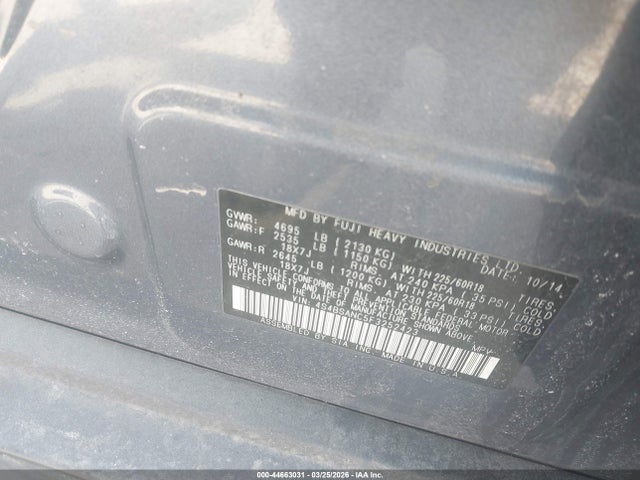 Продажа на аукционе авто 2015 Subaru Outback 2.5i Limited, vin: 4S4BSANC5F3252423, номер лота: 44663031