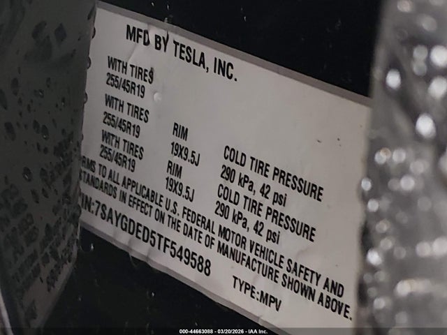 7SAYGDED5TF549588 Tesla Model Y Premium Rear-wheel Drive/standard Rear-wheel Drive
