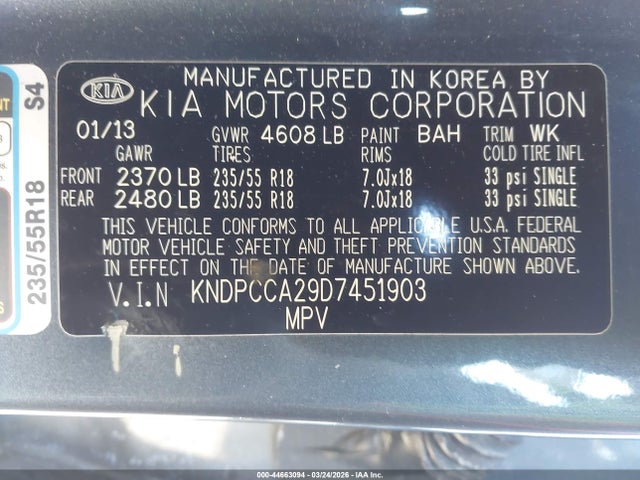2013 KIA SPORTAGE KNDPCCA29D7451903 Photo 8
