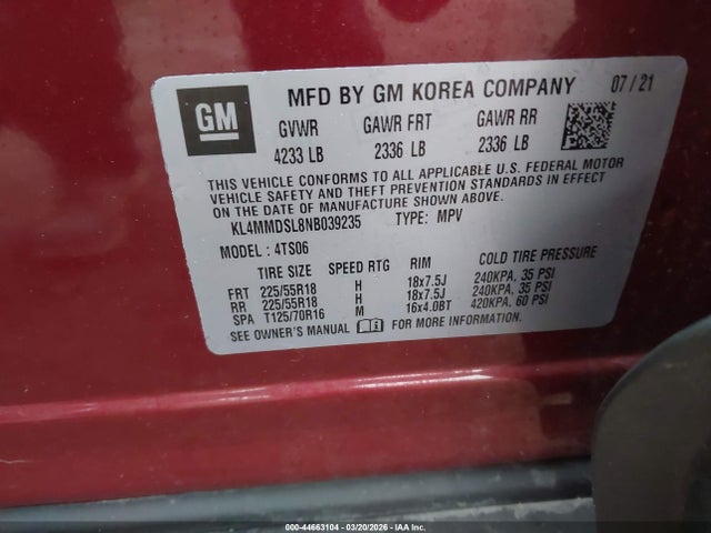 2022 BUICK ENCORE GX KL4MMDSL8NB039235 Photo 8