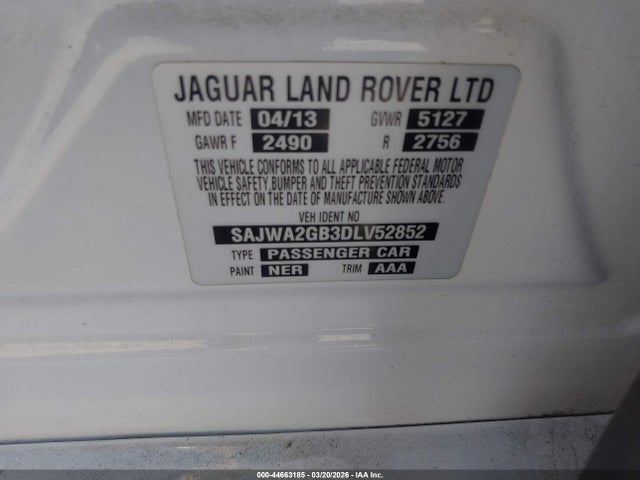 2013 JAGUAR XJ SAJWA2GB3DLV52852 Photo 8