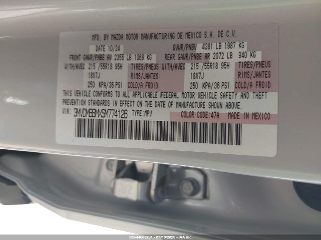 2025 Mazda Cx-30 2.5 S Select Sport მანქანა იყიდება აუქციონზე, vin: 3MVDMBBMXSM774126, აუქციონის ნომერი: 44663281