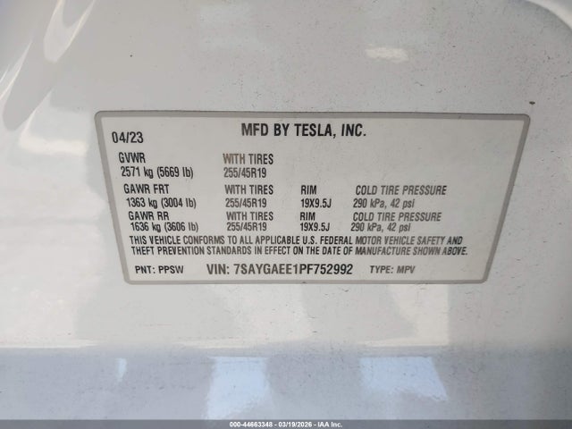 2023 TESLA MODEL Y 7SAYGAEE1PF752992 Photo 8
