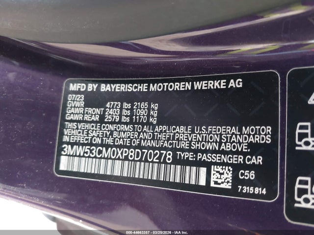 Продажа на аукционе авто 2023 Bmw M240 I Xdrive, vin: 3MW53CM0XP8D70278, номер лота: 44663357