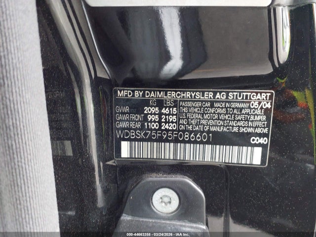 2005 MERCEDES-BENZ SL 500 WDBSK75F95F086601 Photo 8