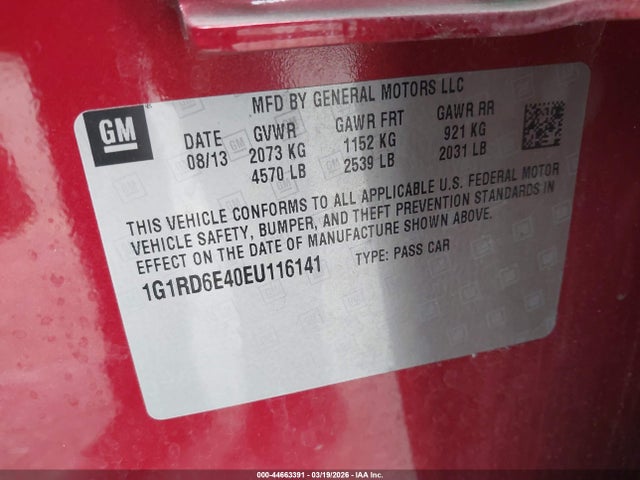 Chevrolet Volt 2014 1G1RD6E40EU116141 Image 9