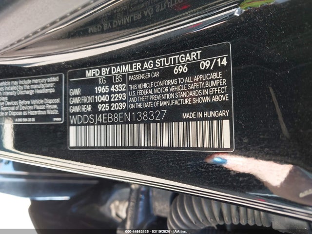 Продаж на аукціоні авто 2014 Mercedes-benz Cla 250, vin: WDDSJ4EB8EN138327, номер лоту: 44663435