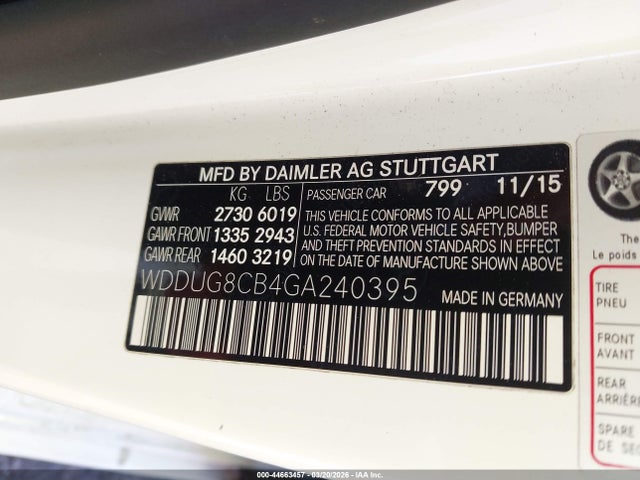 WDDUG8CB4GA240395 Mercedes-Benz S 550