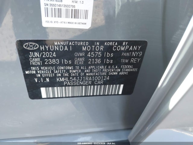 KMHL54JJ1RA100124 Hyundai Sonata Hybrid Limited