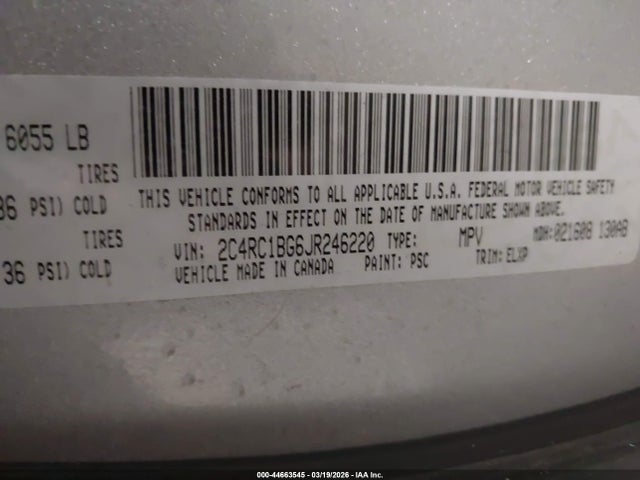 2018 CHRYSLER PACIFICA 2C4RC1BG6JR246220 Photo 8
