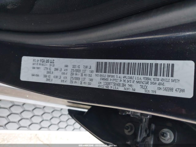 Продаж на аукціоні авто 2019 Ram 1500 Big Horn/lone Star  4x4 5'7 Box, vin: 1C6SRFFT5KN681384, номер лоту: 44663546