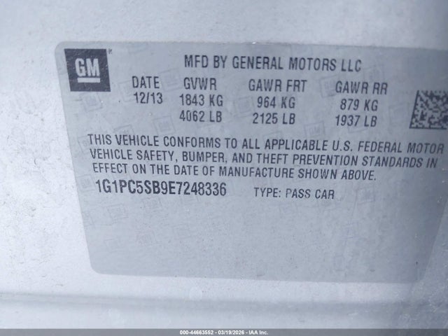 2014 CHEVROLET CRUZE 1G1PC5SB9E7248336 Photo 8