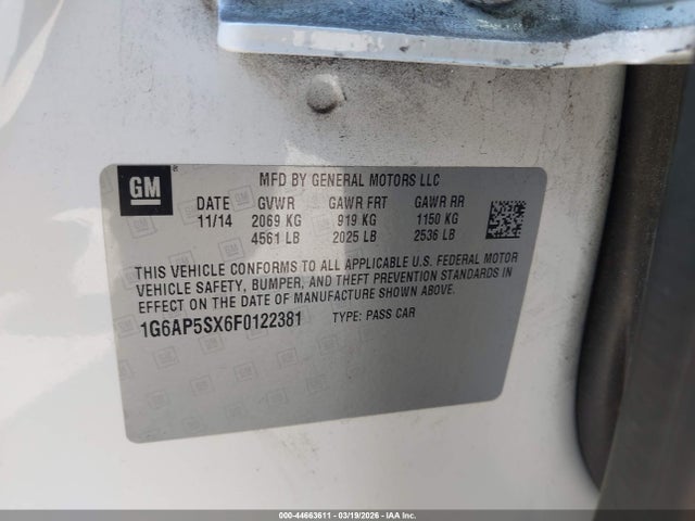 2015 CADILLAC CTS 1G6AP5SX6F0122381 Photo 8