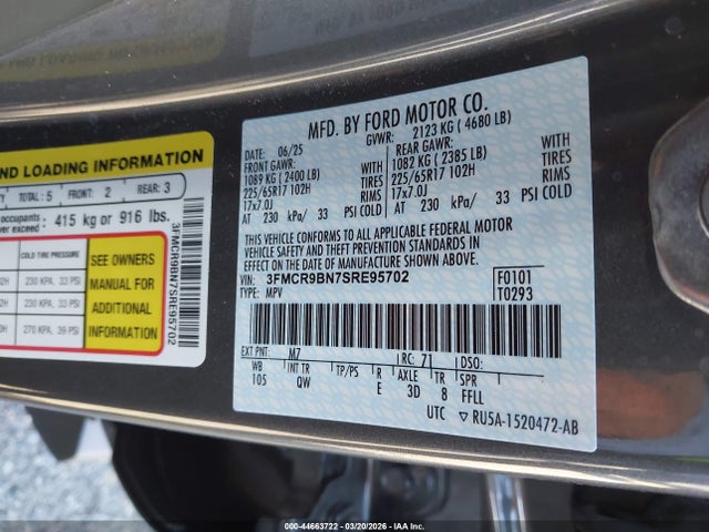 3FMCR9BN7SRE95702 Ford Bronco Sport Big Bend