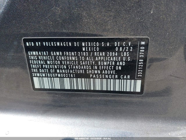 3VWGM7BUXPM002161 Volkswagen Jetta 1.5t Sel
