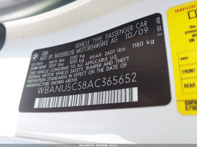 2010 BMW 528I WBANU5C58AC365652 Photo 8