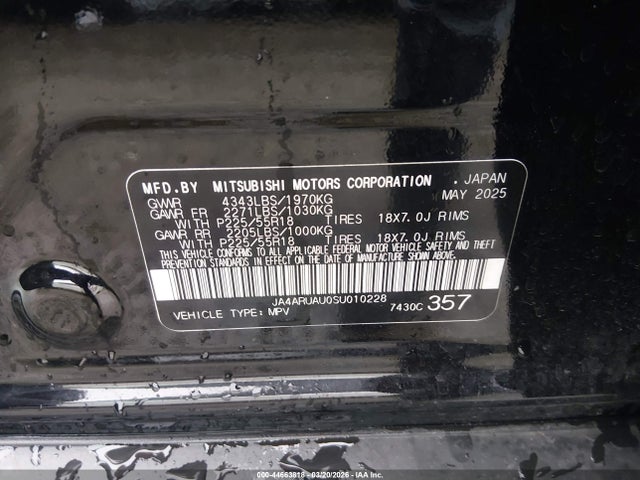 2025 MITSUBISHI OUTLANDER SPORT JA4ARUAU0SU010228 Photo 8