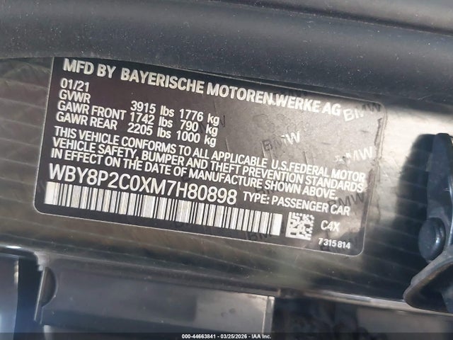 WBY8P2C0XM7H80898 BMW I3 120ah