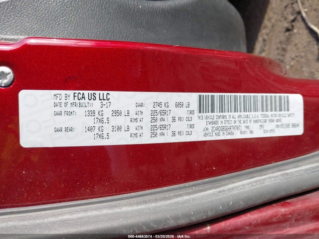 2C4RDGBG6HR707071 Dodge Grand Caravan Se Plus