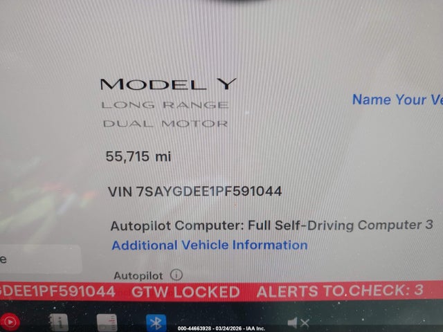 7SAYGDEE1PF591044 Tesla Model Y Awd/long Range Dual Motor All-wheel Drive