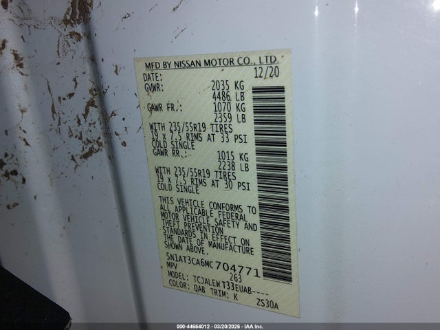2021 NISSAN ROGUE 5N1AT3CA6MC704771 Photo 8